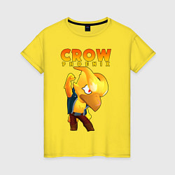 Футболка хлопковая женская BRAWL STARS CROW PHOENIX, цвет: желтый
