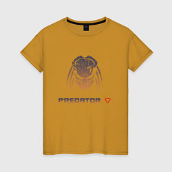 Футболка хлопковая женская Predator Hunting Grounds, цвет: горчичный