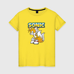 Футболка хлопковая женская Sonic, цвет: желтый