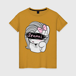 Футболка хлопковая женская Senpai, цвет: горчичный