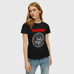 Футболка хлопковая женская RAMONES, цвет: черный — фото 2