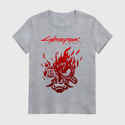 Футболка хлопковая женская CYBERPUNK 2077, цвет: меланж