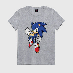 Футболка хлопковая женская Соник, цвет: меланж