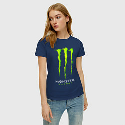 Футболка хлопковая женская MONSTER ENERGY, цвет: тёмно-синий — фото 2