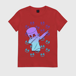 Футболка хлопковая женская Fortnite,Marshmello, цвет: красный