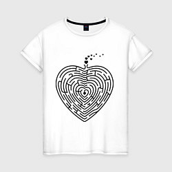 Женская футболка Сердце-лабиринт