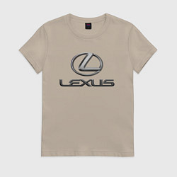Футболка хлопковая женская LEXUS, цвет: миндальный