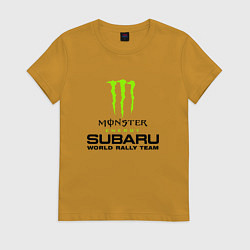 Футболка хлопковая женская MONSTER ENERGY Z, цвет: горчичный