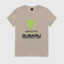 Футболка хлопковая женская MONSTER ENERGY Z, цвет: миндальный
