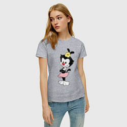 Футболка хлопковая женская Дот Уорнер Animaniacs, цвет: меланж — фото 2
