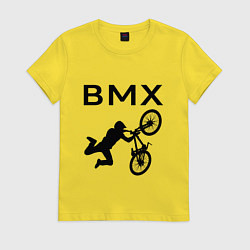 Футболка хлопковая женская Велоспорт BMX Z, цвет: желтый