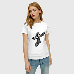 Футболка хлопковая женская Велоспорт Z, цвет: белый — фото 2