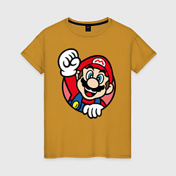Футболка хлопковая женская Mario, цвет: горчичный