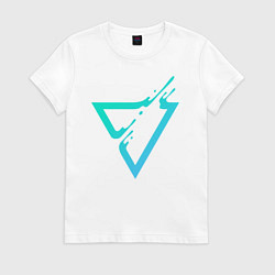 Футболка хлопковая женская Paint Drop Triangle, цвет: белый