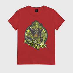 Футболка хлопковая женская Their number is legion, цвет: красный