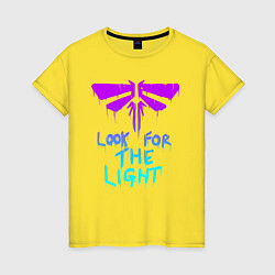 Футболка хлопковая женская ЦИКАДЫ LOOK FOR THE LIGHT, цвет: желтый