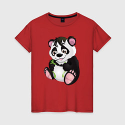 Футболка хлопковая женская Панденыш Panda, цвет: красный