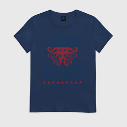 Футболка хлопковая женская CTHULHU 2020, цвет: тёмно-синий