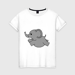Женская футболка Летящий слоник