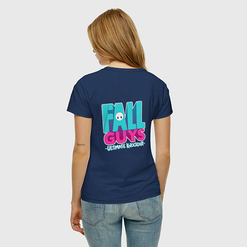 Женская футболка FALL GUYS 2 СТОРОНЫ / Тёмно-синий – фото 4