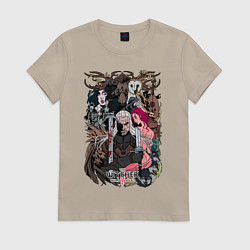 Футболка хлопковая женская The Witcher wild hunt, цвет: миндальный