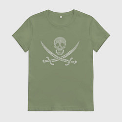 Футболка хлопковая женская Pirate, цвет: авокадо