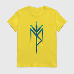 Футболка хлопковая женская Руны, цвет: желтый