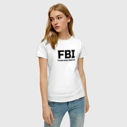 Футболка хлопковая женская ФБР,Инспектор женского тела, цвет: белый — фото 2