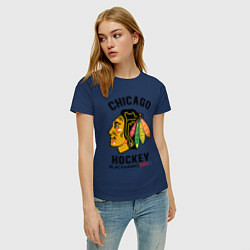 Футболка хлопковая женская CHICAGO BLACKHAWKS NHL, цвет: тёмно-синий — фото 2