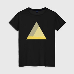 Футболка хлопковая женская Градиентный треугольник 5, цвет: черный