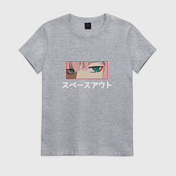 Футболка хлопковая женская Zero two, цвет: меланж