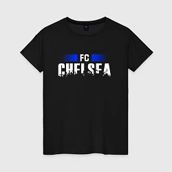 Футболка хлопковая женская FC Chelsea, цвет: черный