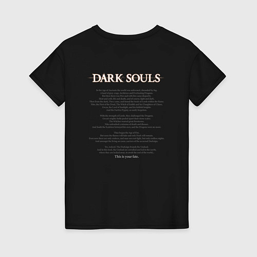 Женская футболка Dark Souls рыцарь душа пепла / Черный – фото 2