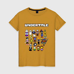 Футболка хлопковая женская UNDERTALE, цвет: горчичный