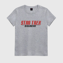 Футболка хлопковая женская Star Trek Discovery Logo Z, цвет: меланж