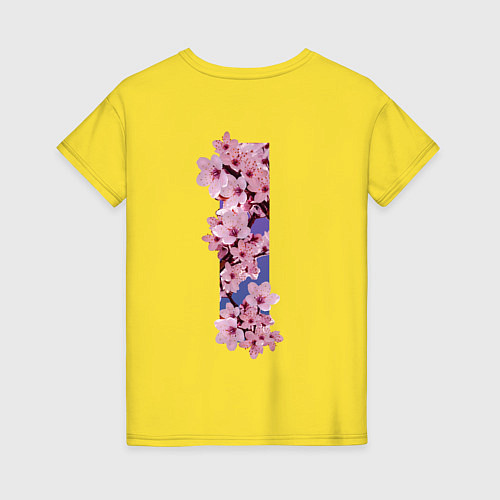 Женская футболка Ветви сакуры / Желтый – фото 2
