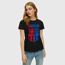Футболка хлопковая женская Barcelona FC, цвет: черный — фото 2