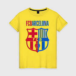 Футболка хлопковая женская Barcelona FC, цвет: желтый