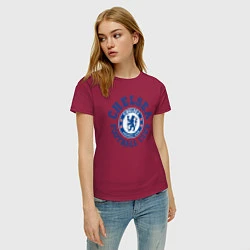 Футболка хлопковая женская Chelsea FC, цвет: маджента — фото 2