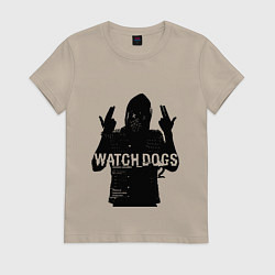 Футболка хлопковая женская Watch dogs 2 Z, цвет: миндальный