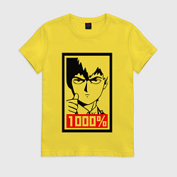 Футболка хлопковая женская Mob psycho 100 Z, цвет: желтый