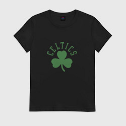 Футболка хлопковая женская Boston Celtics, цвет: черный
