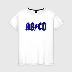 Футболка хлопковая женская ABCD надпись, цвет: белый