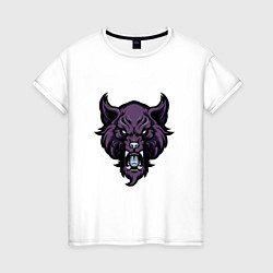 Женская футболка Злой волк