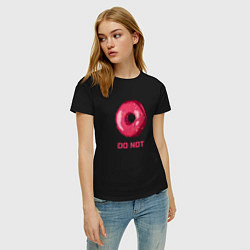 Футболка хлопковая женская Пончик DO NOT, цвет: черный — фото 2