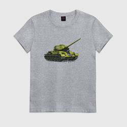 Футболка хлопковая женская Т-34, цвет: меланж