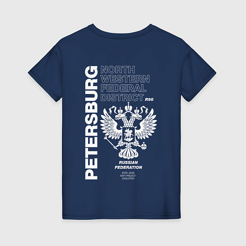 Женская футболка Санкт-Петербург EVLTN / Тёмно-синий – фото 2