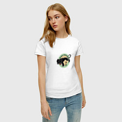 Футболка хлопковая женская Черная пантера, цвет: белый — фото 2