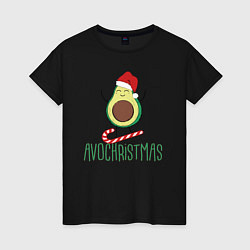 Футболка хлопковая женская AVOCHRISTMAS, цвет: черный