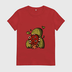 Футболка хлопковая женская Shroom, цвет: красный